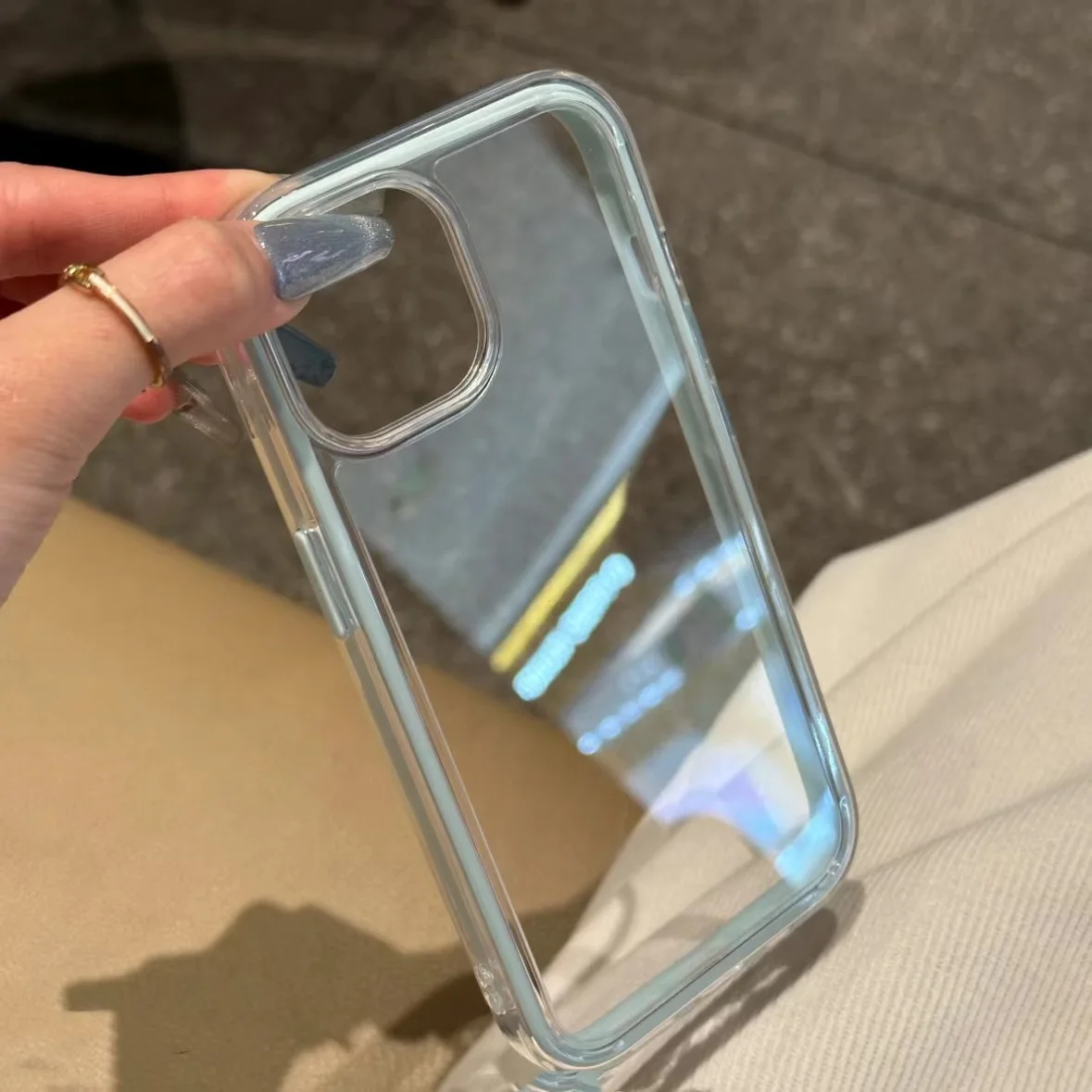 Funda trasera transparente con marco de Color caramelo para IPhone 16 15 14 13 12 Pro Max 11 16 Plus, cubierta de parachoques acrílica a prueba de golpes