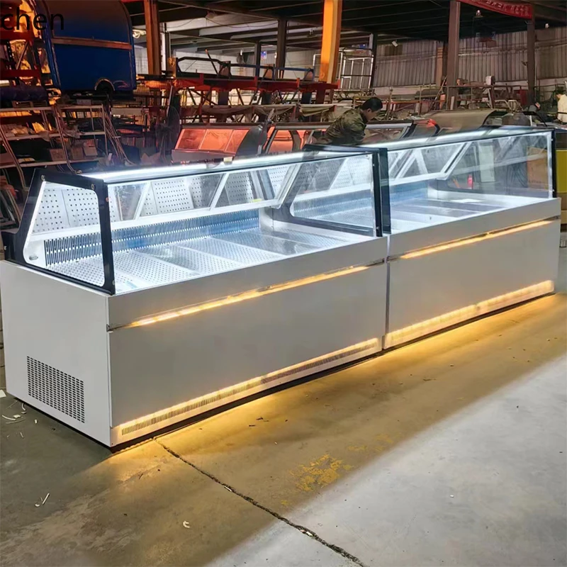 BX distilled double temperature upper refrigerated lower frozen windless frost-free cooked food duck neck display cabinet