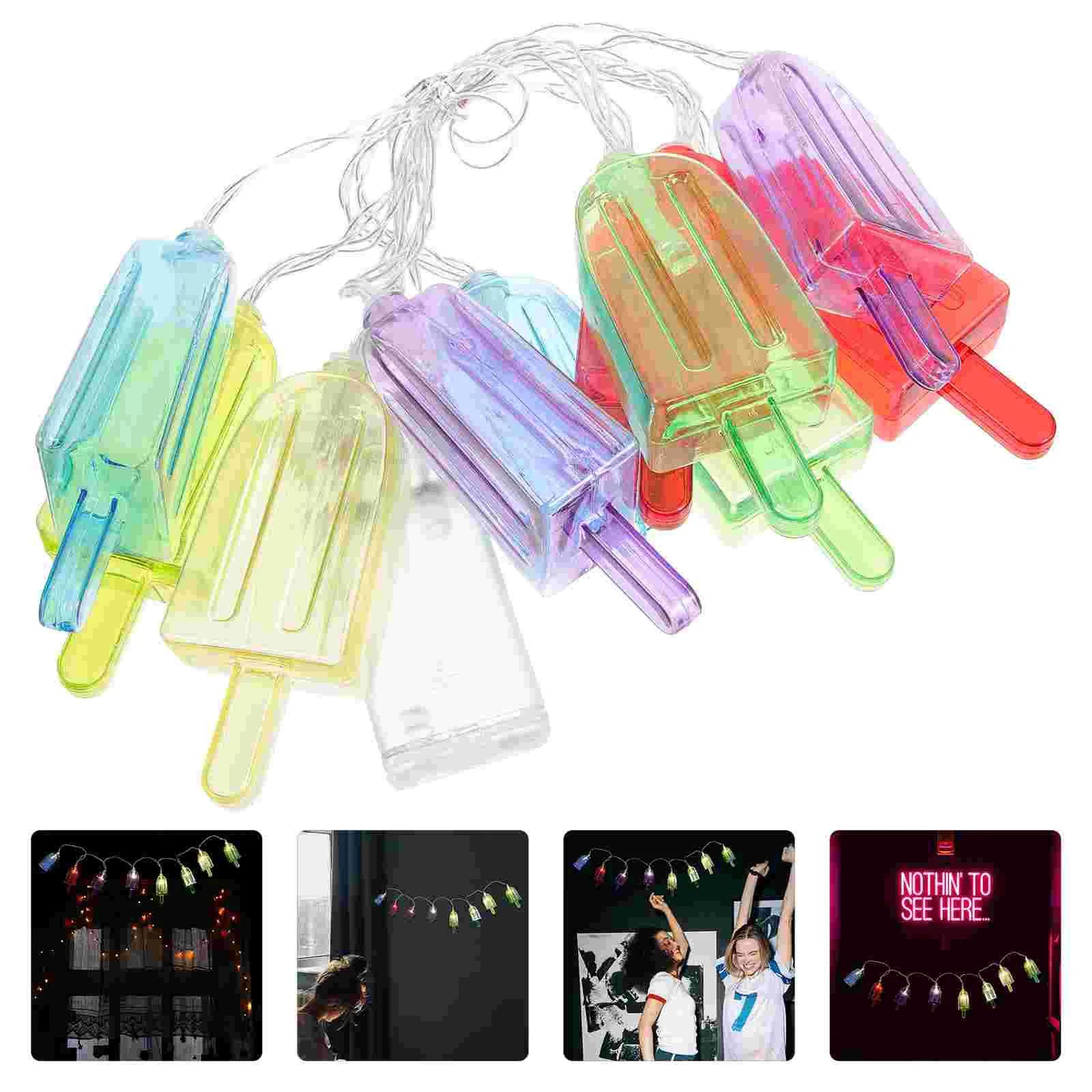 Ice Cream String Lights Fairy Operated Decorative Post Plastic for Room