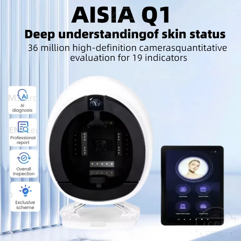 

AISIA Q1 3D AI 8 Spectru Facial Skin Analyzer High quality detector deep facial analysis digital skin testing analyzer machine