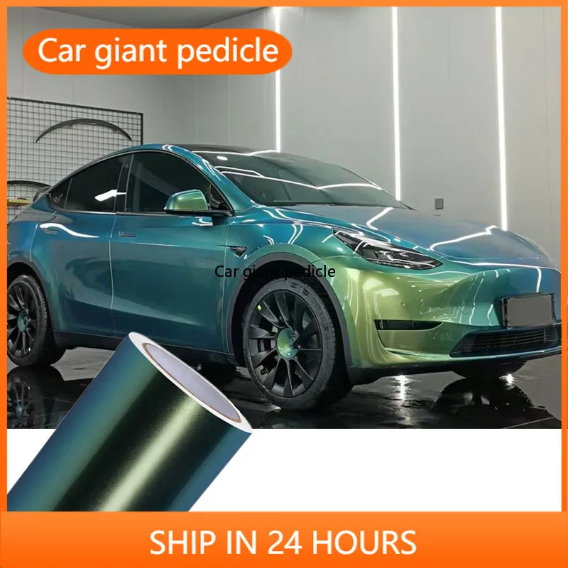 Glossy Chameleon Spring Green  vinyl film for vehicle coating. Suitable for car vinyl stickers. Bubble-free easy to install.