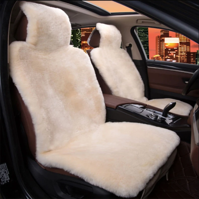 1PCS Australian Sheepskin Seat Cover Universal Car Seat Cover Fur Car Seat Covers Auto Cushion Christmas