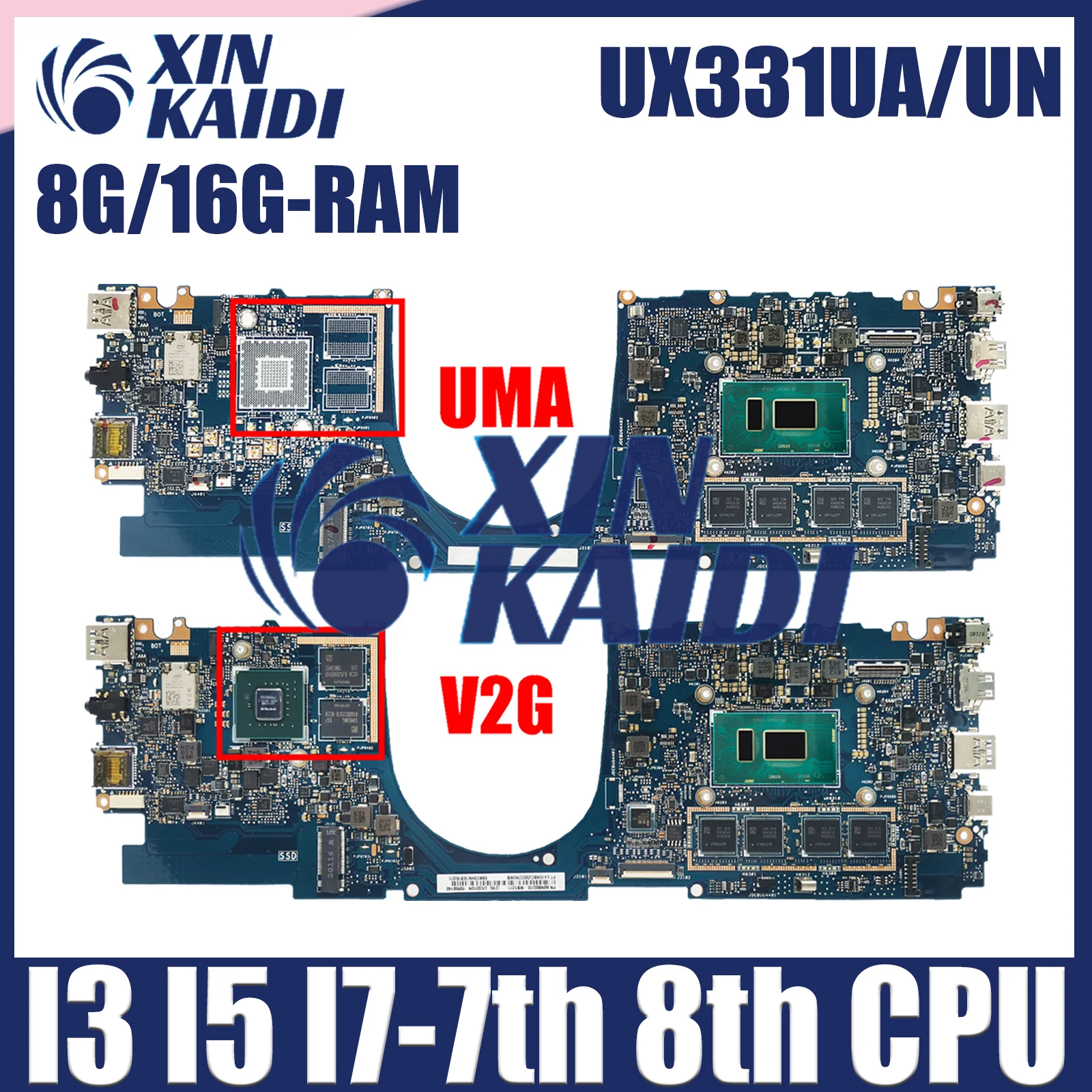 

UX331UA Laptop Motherboard For ASUS UX331 UX331U UX331UN UX331UAL Notebook Mainboard CPU I3 I5 I7-7th 8th Gen 8G 16G RAM