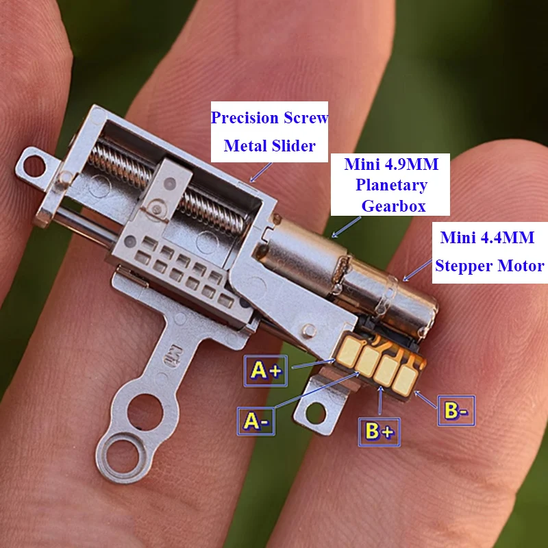 Micro-Kleine 5Mm Precisie Planetaire Versnellingsbak Tandwielstappenmotor 2-fase 4-draads Stappenmotor Lineaire Schroef Metalen Schuif Bewegende Moer