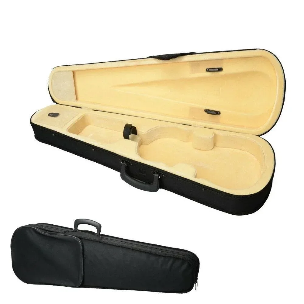 Durable Cloth Fluff Triangle Shape Case with Beige Yellow Lining for 4/4 Violin