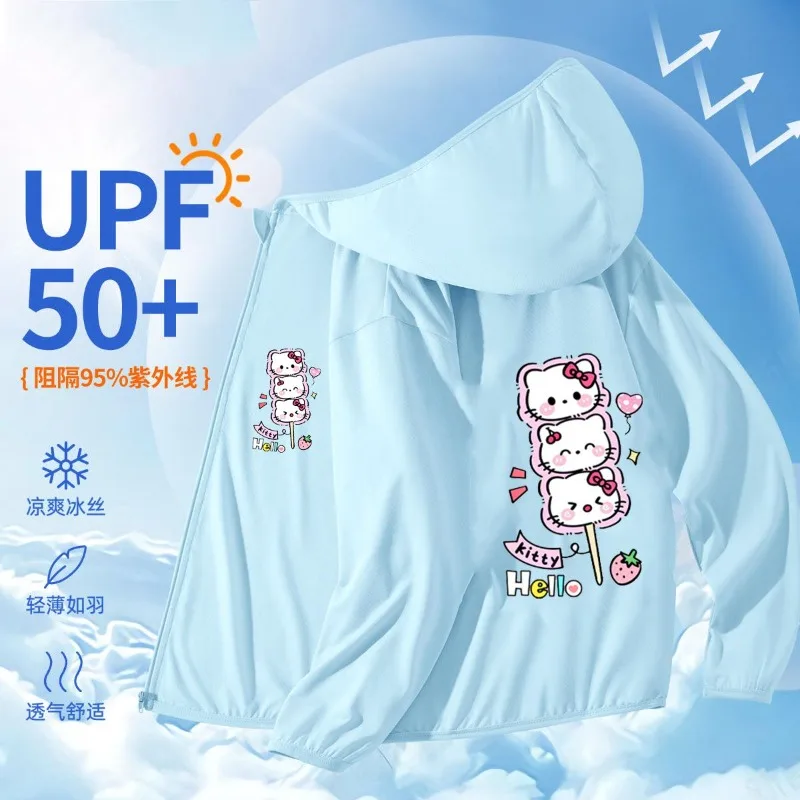 

Hello Kitty Anime Kawaii Sanrio Ins Fashion Sun Protective Coat Clothing Cute PomPomPurin Causal Jacket Gifts for Kids