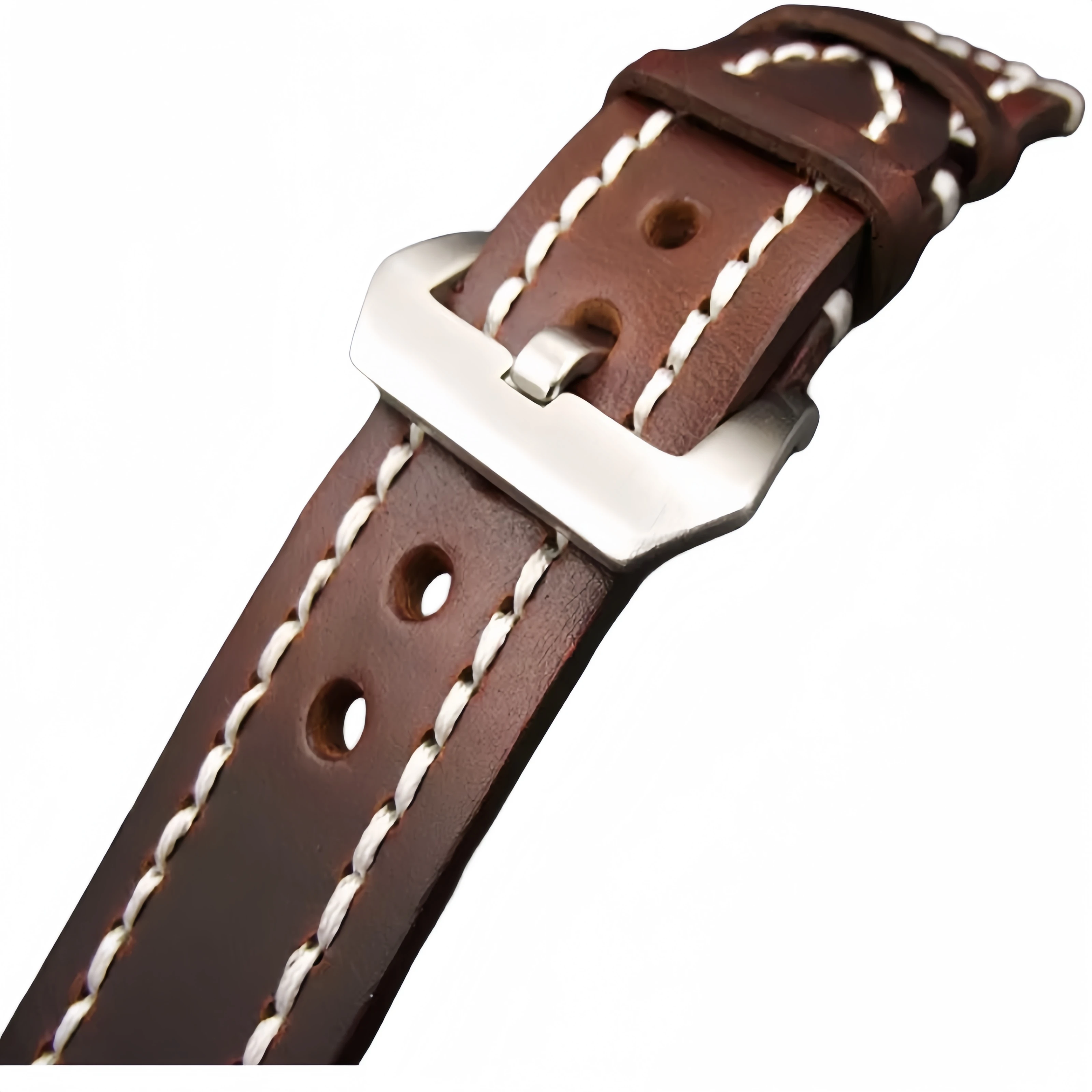 New 1PCS  High Quality 18MM 22MM 24MM Genuine Leather Handmade Watch Band Watch Strap Black And Coffee Color Available