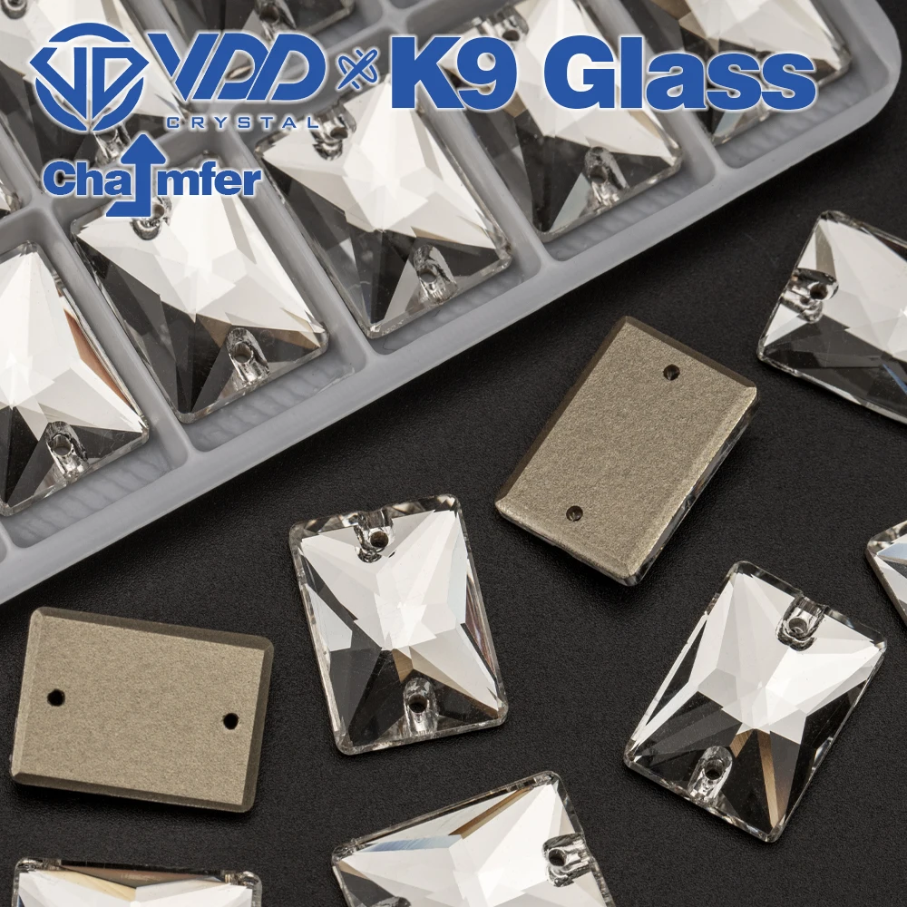 VDD Rechteckige K9-Glas-Strasssteine zum Aufnähen, klare Kristall-Strasssteine mit flacher Rückseite für Bastelarbeiten, Kleidung, Accessoires, Hochzeitskleider – Detail 5