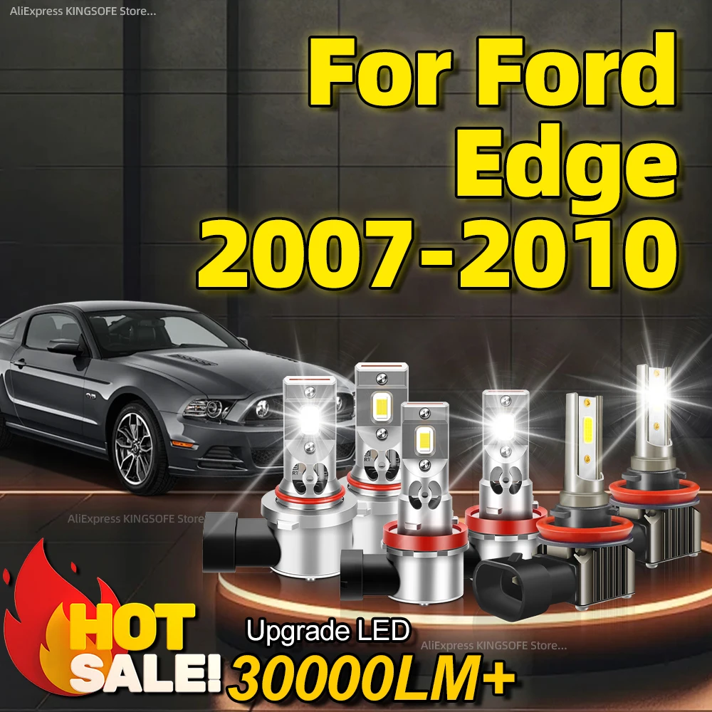 2/6Pcs High Power 200W LED Headligh Car Bulb 200W H11 HB3 6000K Wireless Fog Light For Ford Edge 2007 2008 2009 2010