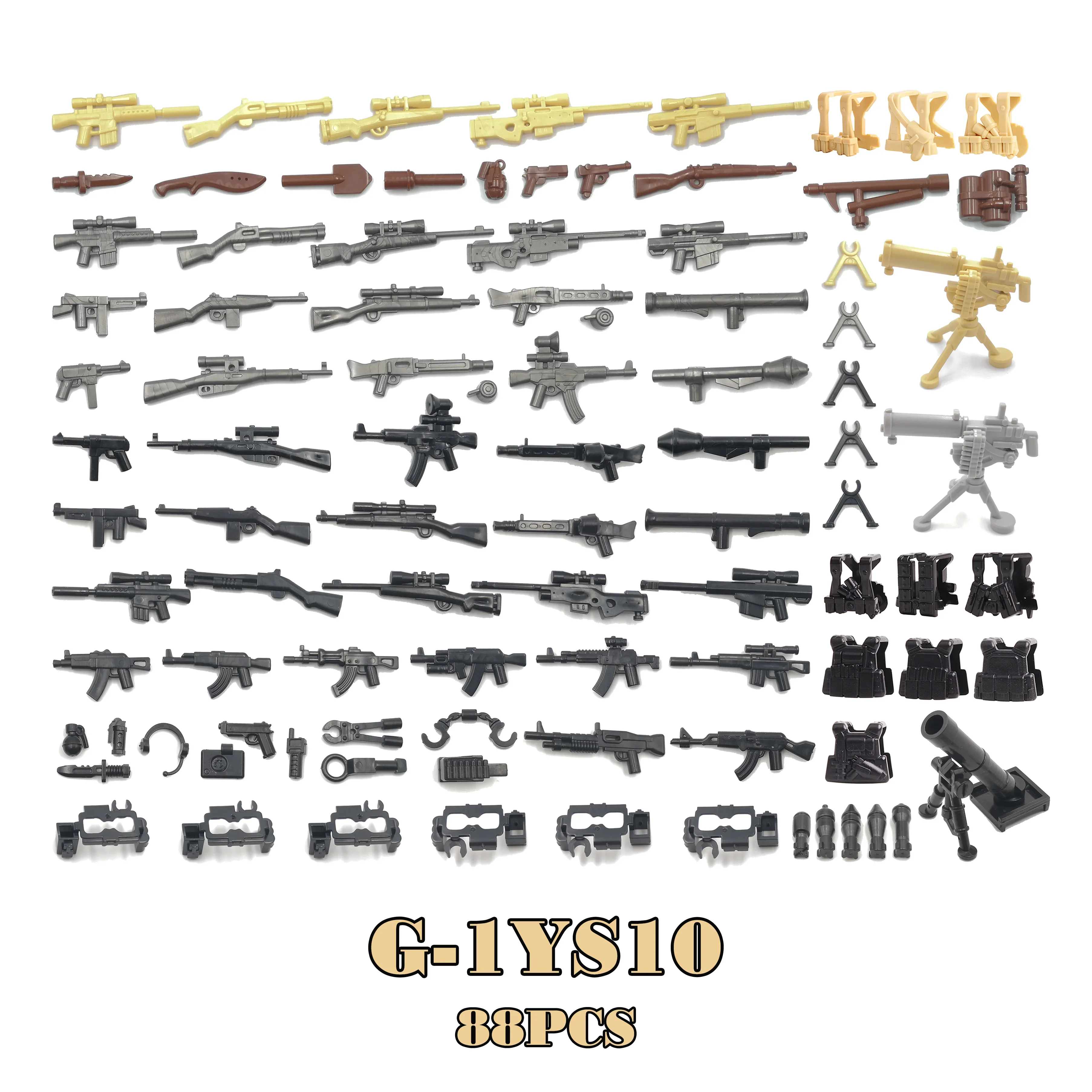 DIY อาวุธทหาร AK Assault ปืนไรเฟิล Camouflage ปืนอุปกรณ์เสริมสงครามทหาร WW2 ชุดบล็อก Playmobil เด็กของเล่นเด็ก