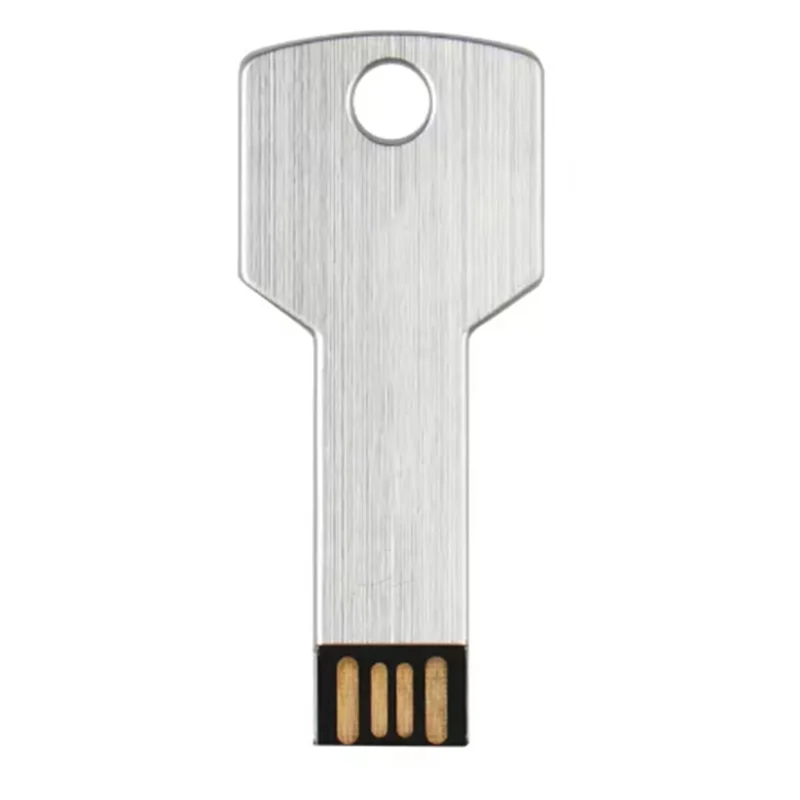ABKQ-محرك فلاش USB معدني متين، على شكل مفتاح، فضي 32 جيجابايت - جهاز تخزين عالي السعة الحقيقية