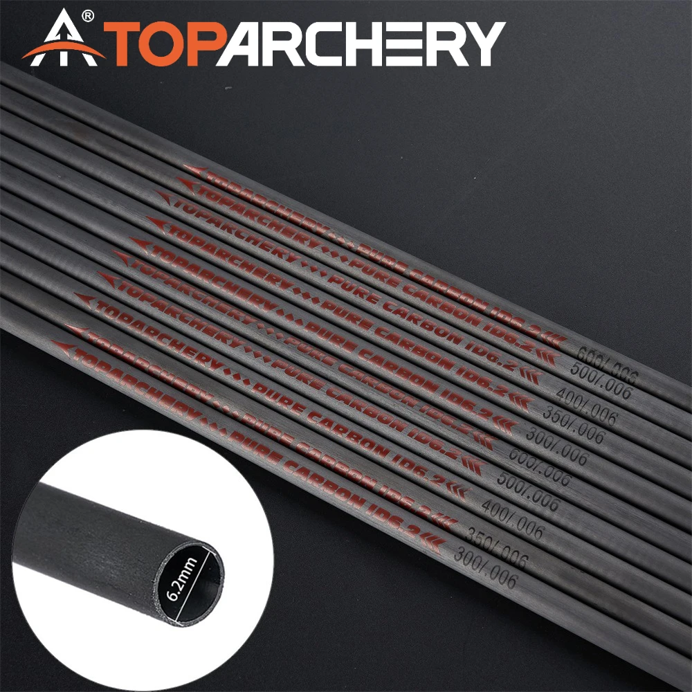 12/24 stücke 31 zoll Bogenschießen Reinem Kohlenstoff Pfeil Welle ID 6,2mm Wirbelsäule 300 350 400 500 600 für Bogenschießen Outdoor Schießen DIY Zubehör
