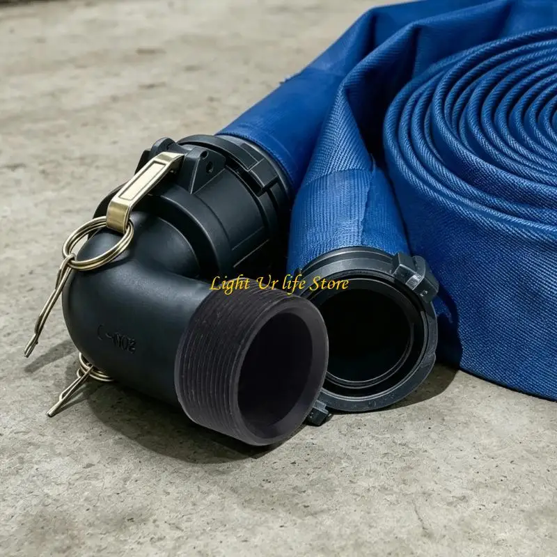 63HA Pump Line 2 Inch Hose Coupling Elbow Fitting Adapter, 90 Degree Polypropylene Part with Locking Handles and Safety Pins