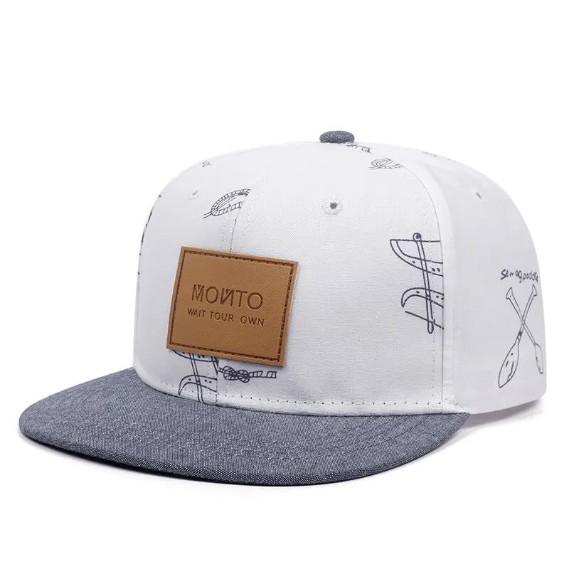 Modne męskie damskie do koszykówki metka ze skóry napisy Graffiti czapki Hip Hop kapelusz przeciwsłoneczny Unisex z regulowaną czapka typu Snapback