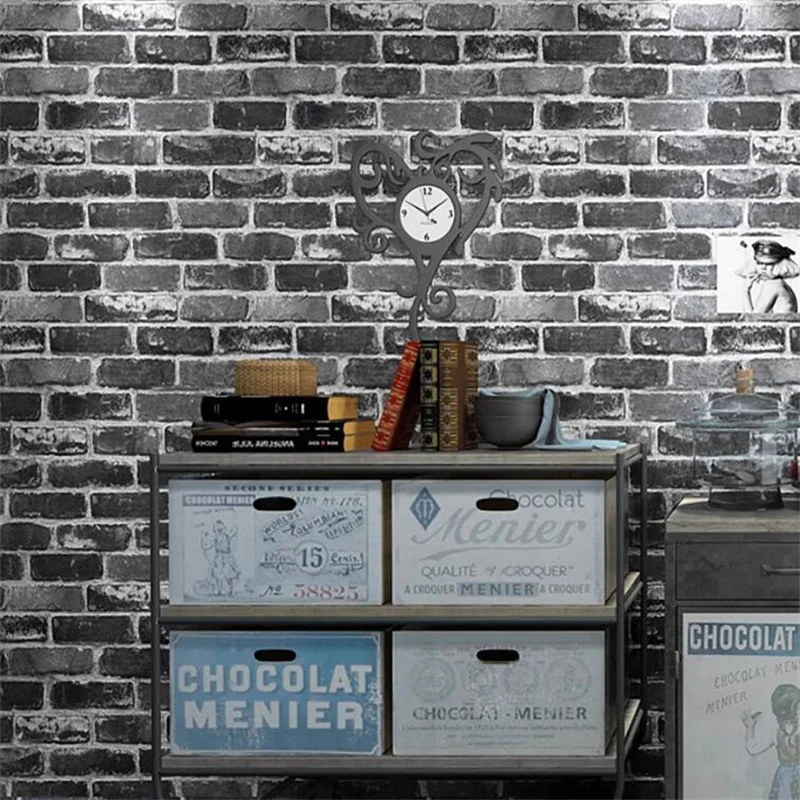 Self-Adhesive Waterproof Moisture-Proof Simulation Brick Vintage Red Brick Wallpaper Pattern for Commercial Use papier peint