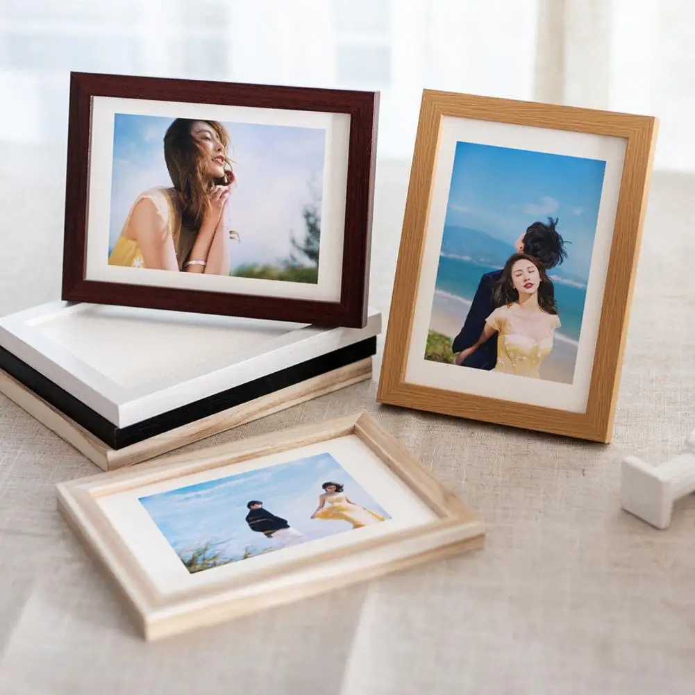 

6/7/8/10-Inch/A4 Wooden Photo Frame Clear Glass Picture Display Frame Rustic Office Desktop Photo Holder Home Decoration