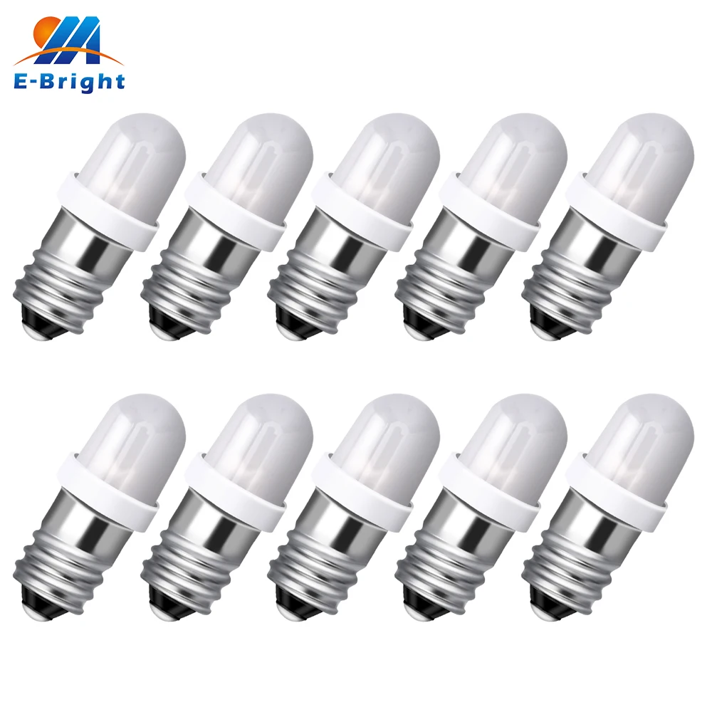 10X E10 LED Flashlight Bulbs E10 Screw Miniature Led Lights 6V 6.3V 3V 4.5V Led Bulb for Machine Equipment Emergency Torch Light