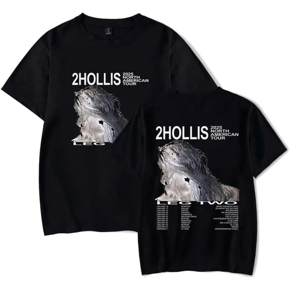 

2hollis Tour 2025 Short Sleeve Merch Tee Women Men Crewneck Fashion T-shirt Unisex Tops