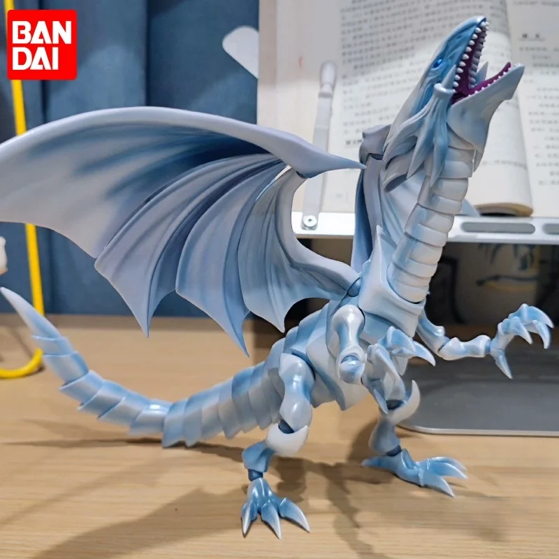 In Stock Bandai S.H.Monsterarts Shm Yu-Gi-Oh Blue-Eyes White Dragon Anime Action Figuresmodels Desktop Decoration Toys Gift