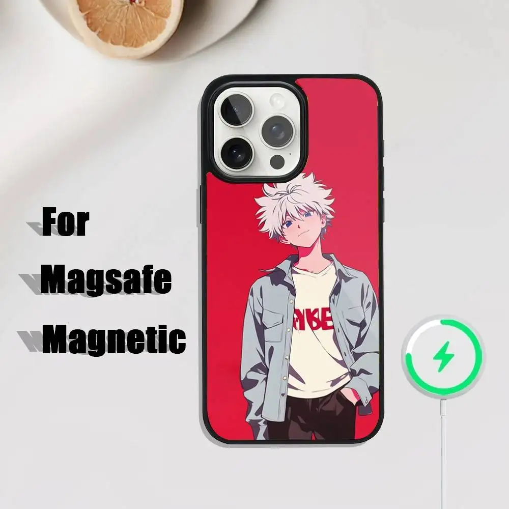 K-Killua Z-Zoldyck telefoonhoesje voor iPhone 17,16,15,14,13,12,11,Pro,Max,Plus,Mini,SE4,E magnetisch Magsafe draadloos opladen