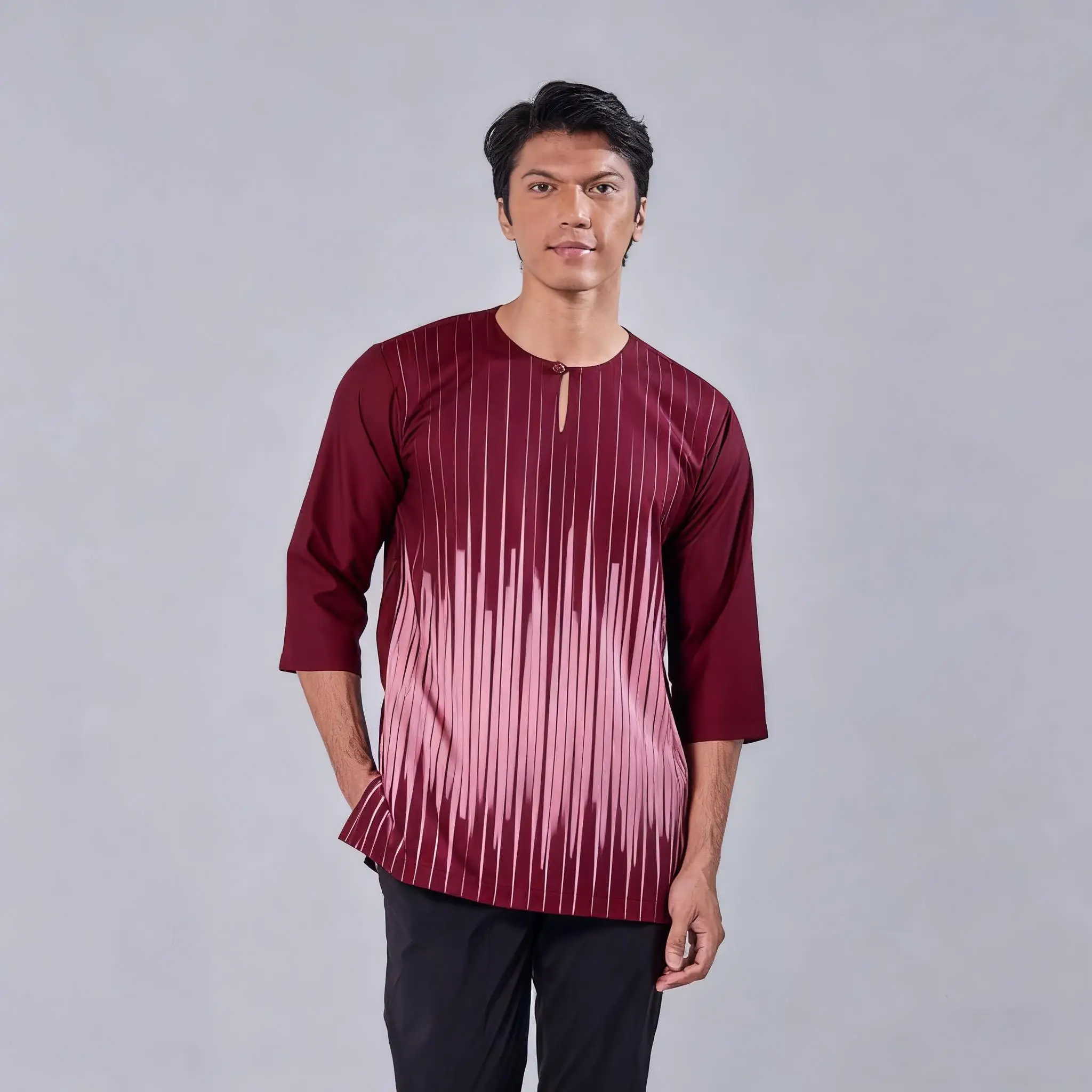 عباية رجالي ثوب عربية بأكمام قصيرة هينلي قفطان إسلامي تي شيرت عادي ملابس رجالية إسلامية عربية أومبر #2