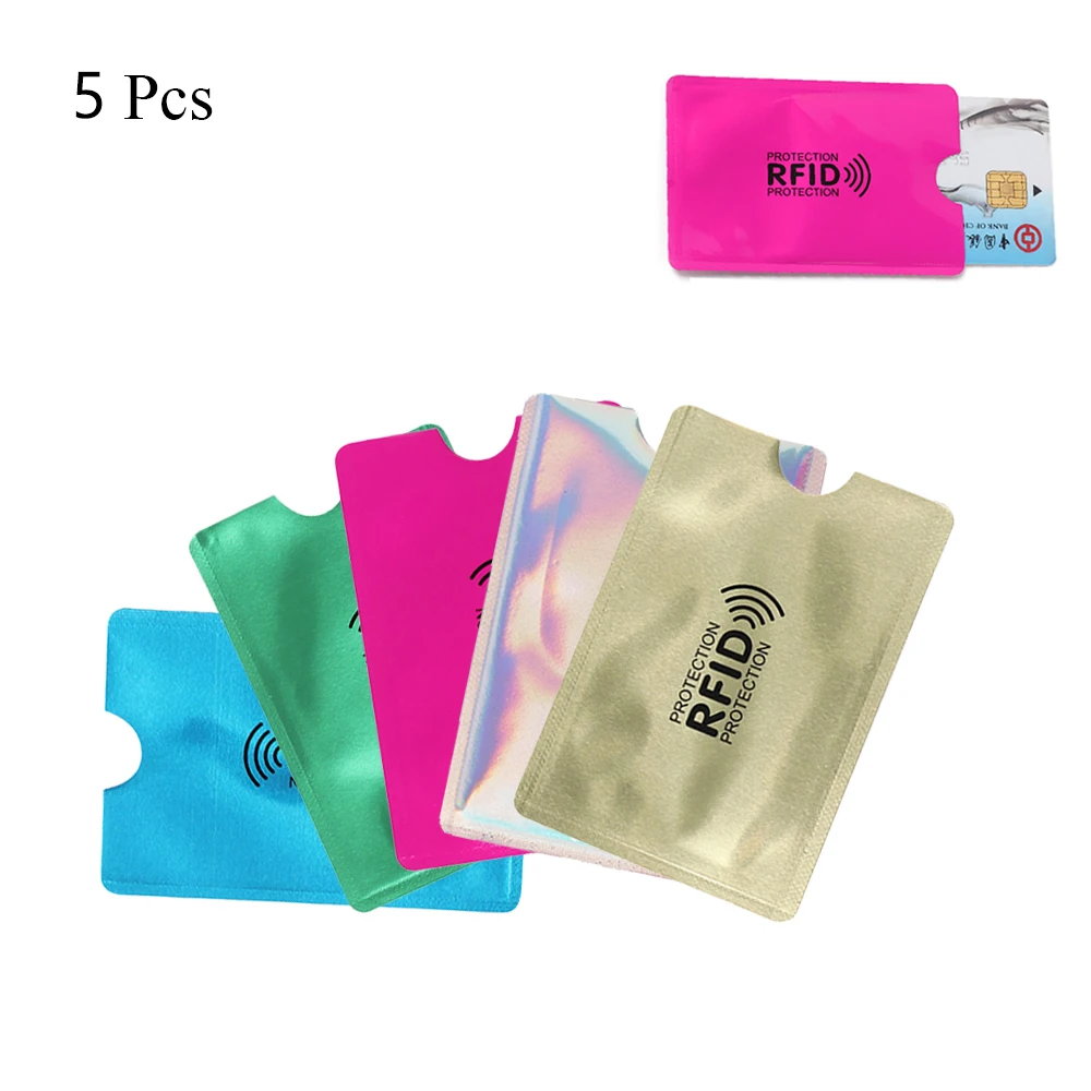 5Pcs Reader Aluminium Anti-theft Bank Sleeve Wallet Protect Case Cover Card Holder RFID Blocking