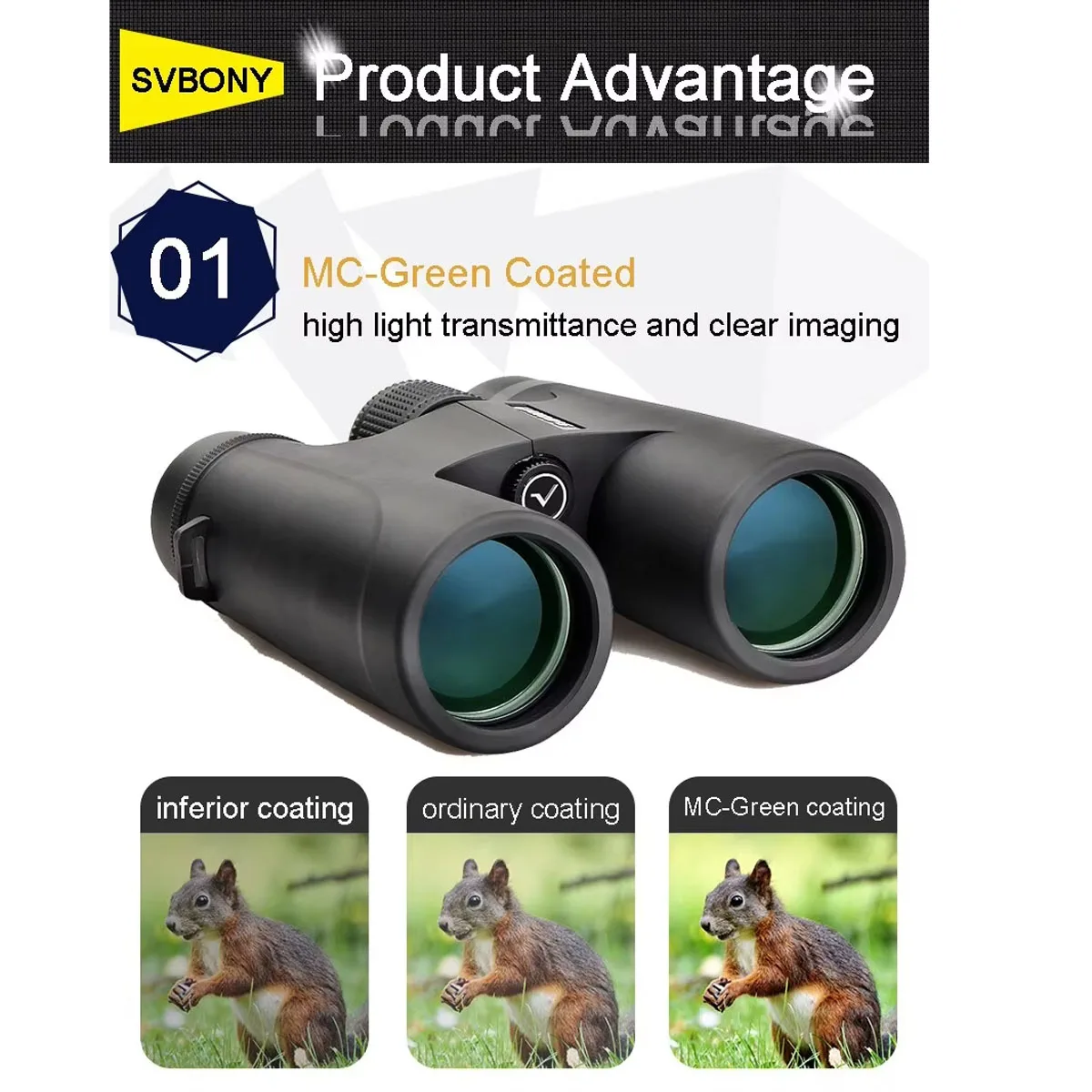Svbony F9333A/F9333B Binoculars 10X42/8X32 Telescope Powerful Professional HD Long Range Camping Equipment For Traving Suvival - view 2