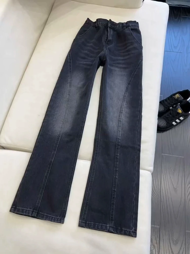 

Bla American Retro Sle Slim Fit Straight Leg Jeans Men's High Waist Wide Leg Cleanfit Jeans Wear Resistant Daily Wear