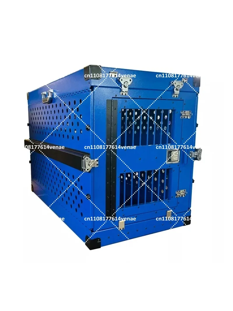 Heavy Duty Aluminum Large Dog Crate for Travel, Folding Pet Kennel Cage for German Shepherd XL
