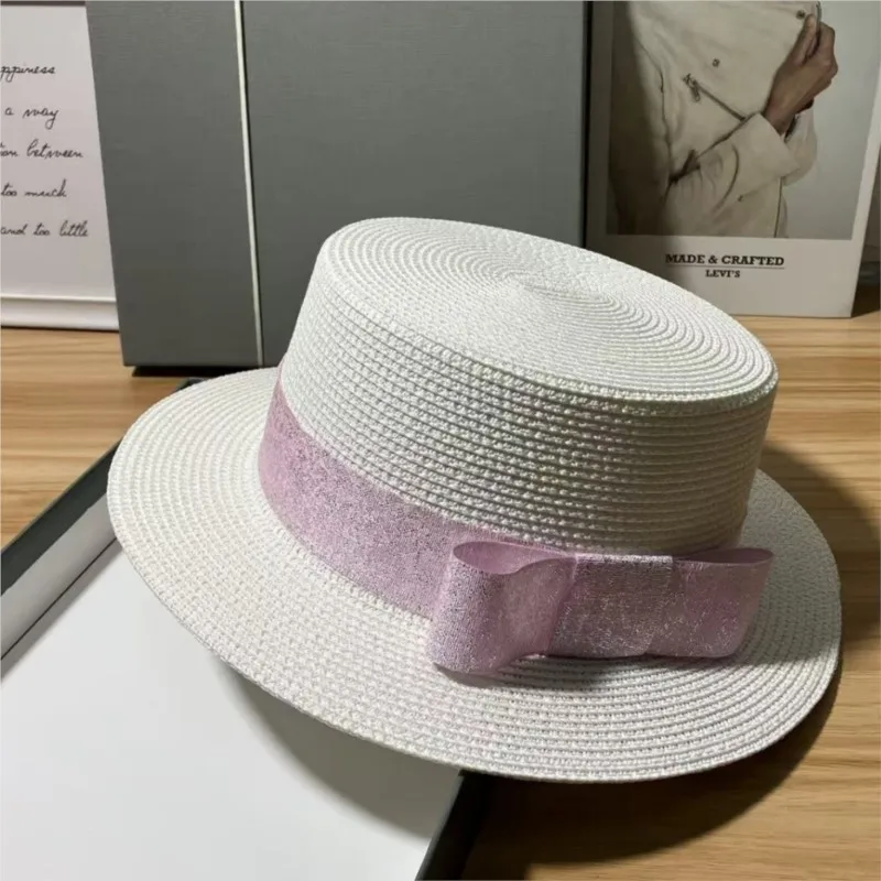 Ink-wash printed webbing fashionable flat-topped hat for women versatile casual sunshade outdoor trend