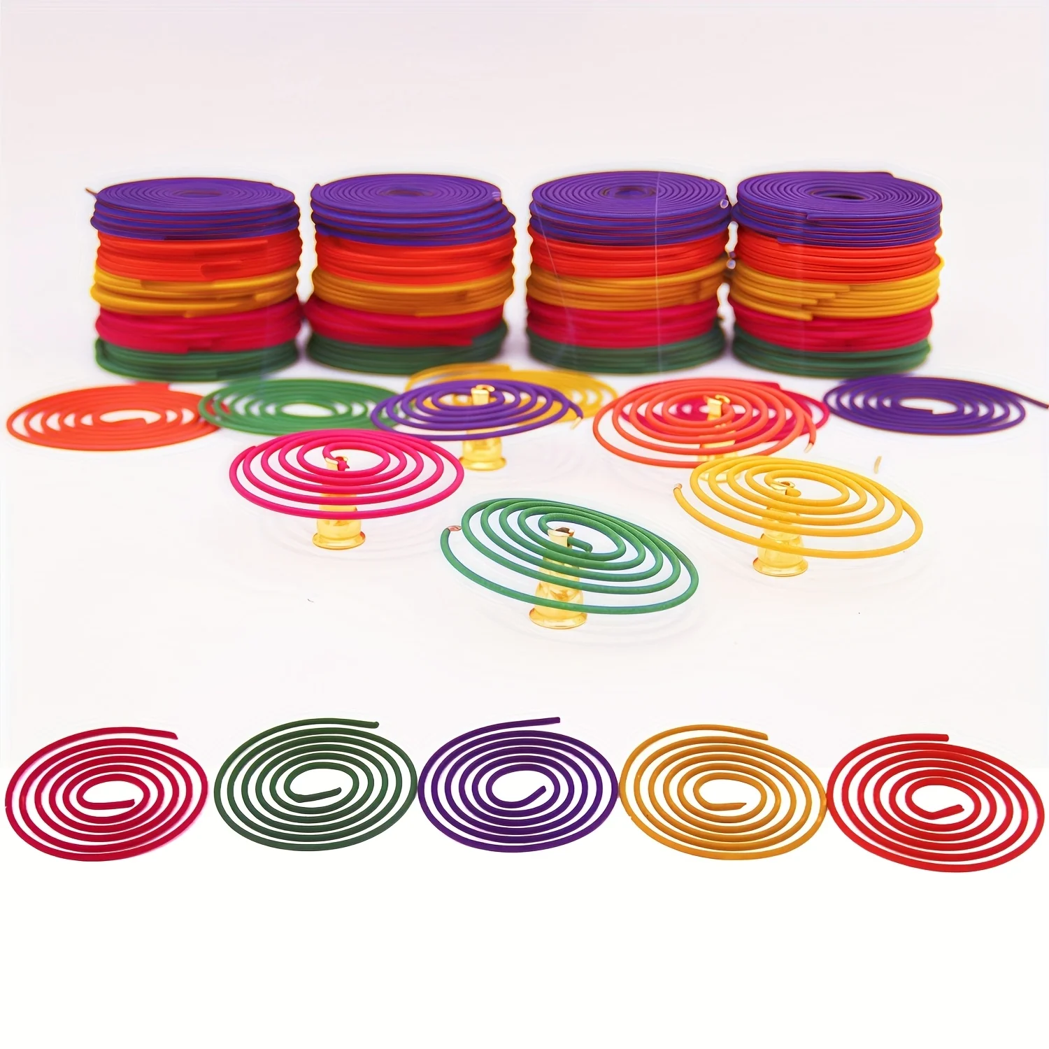 50pcs of Natural Spiral Coil Incense with 5 colorful Fragrances, Suitable for Home Use and Long-Lasting Fragrance in yoga Studio