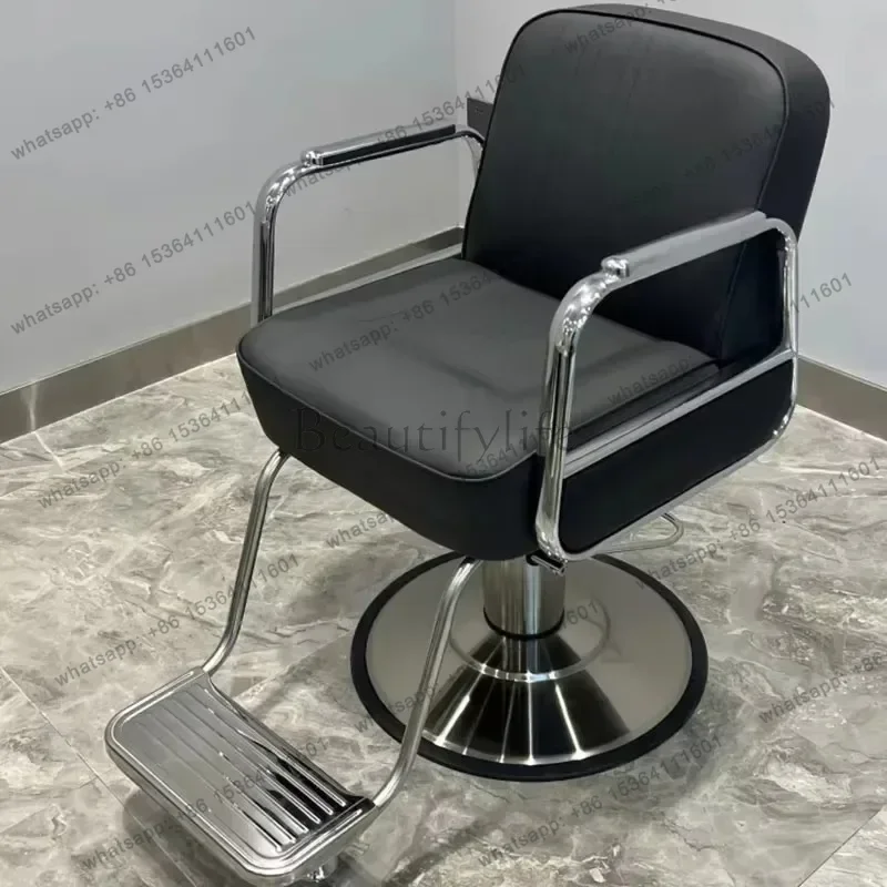 LJY Classic Nordic Barber Chair Comfy Backrest Swivel Minimalist Barber Chair Adults Modern Silla Ruedas Beauty Salon Furniture