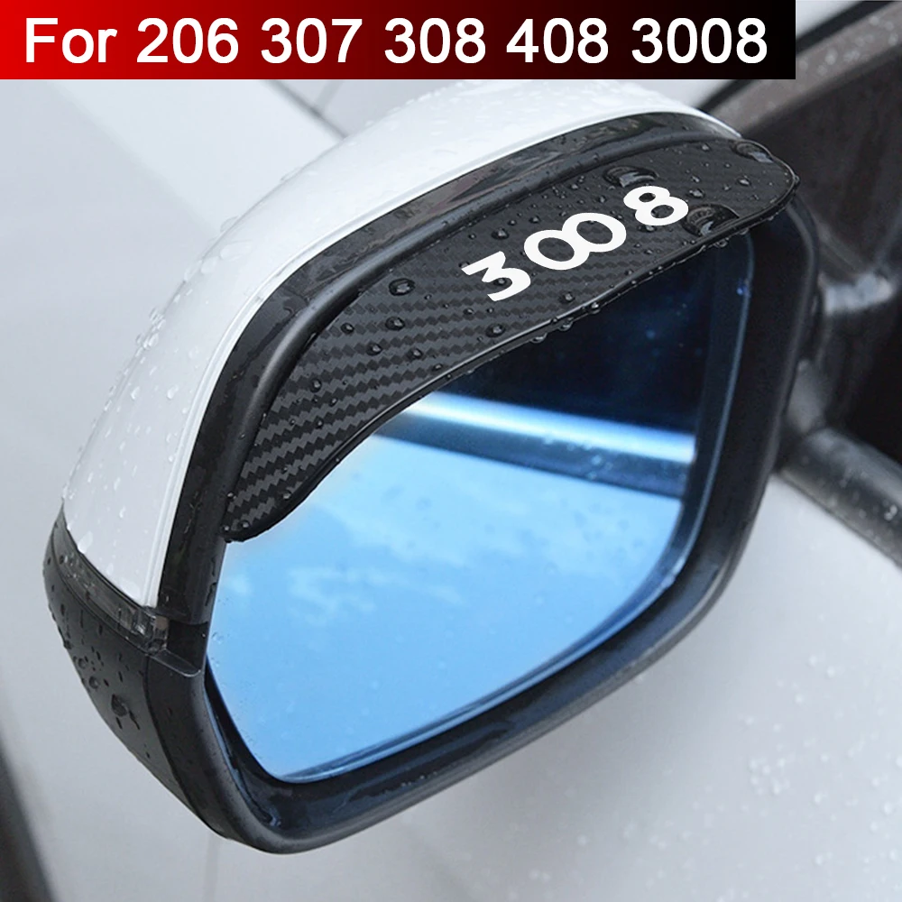 Car Rear view Mirror sticker rain eyebrow weatherstrip auto mirror For Peugeot 206 307 308 408 3008 car accessories
