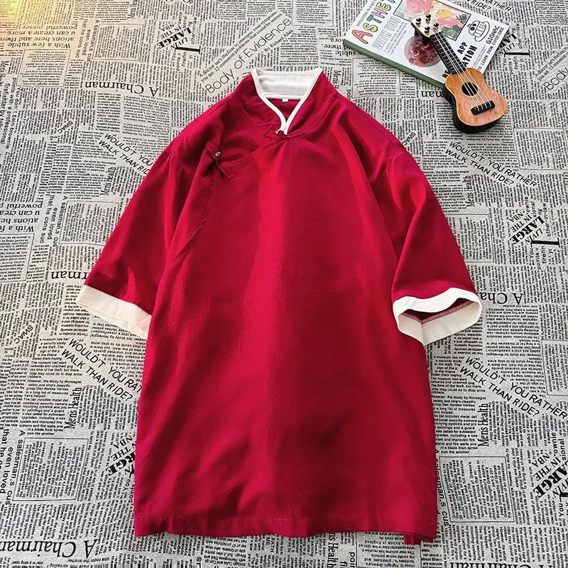 

Новая китайская рубашка-жакет с боковыми пуговицами, воротником-стойкой, из льна и хлопка, мягкий атлас, свободный крой, женская рубашка