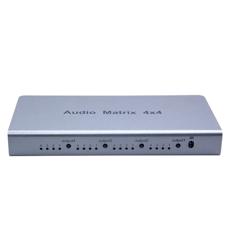 B04B-4X4 Audio Matrix Spdif Toslink Digital Optical 4 In 4 Out Audio Switch Converter Splitter Box For TV DVD Player EU PLUG