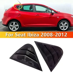 For Seat Ibiza 2008 2009 2010 2011 2012 Car Rear Louver Window Side Shutter Cover Trim Sticker Vent Scoop ABS Carbon Fiber ABS