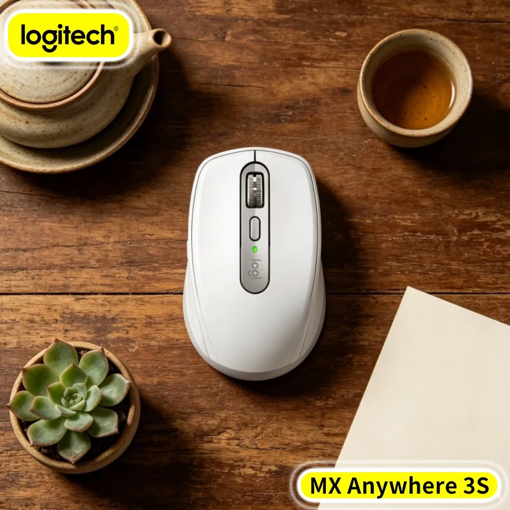 Logitech MX Anywhere 3S Wireless Mouse - 8K DPI Darkfield, Hyper-Scroll, Silent Click, 3-Device Sync For Campus Office