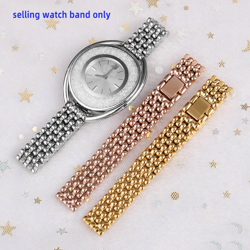 Women\'s watch strap metal bracelet universal 10mm 12mm 14mm Precision steel strap  compatible with Swarovski fossil for women