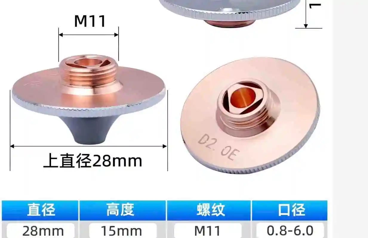 

The D28 high-speed double-layer laser nozzle, constructed from red copper, exhibits competitive pricing advantages.