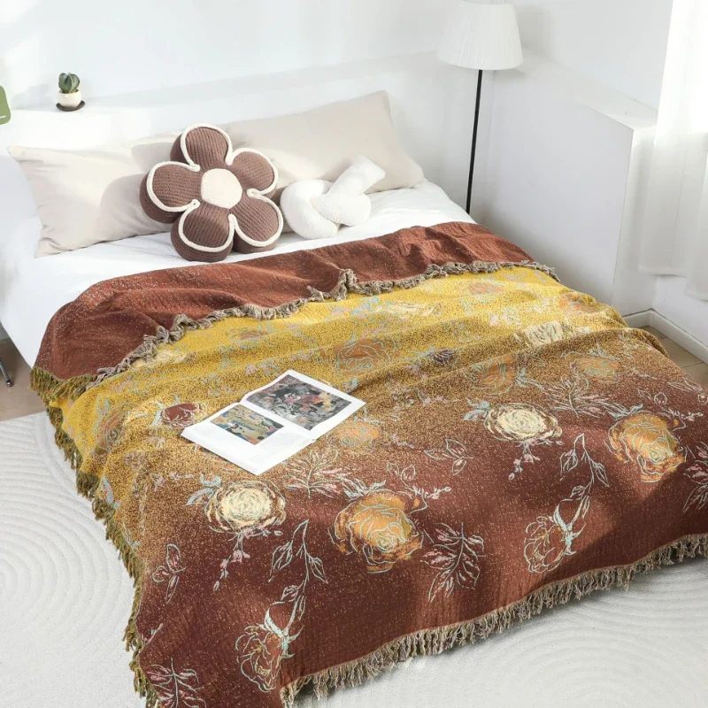 High-end 100% Cotton Gauze Sofa Cover, Bedspread & Throw Blanket - Couch Protector, Summer Cooling Blanket, Reversible Quilt