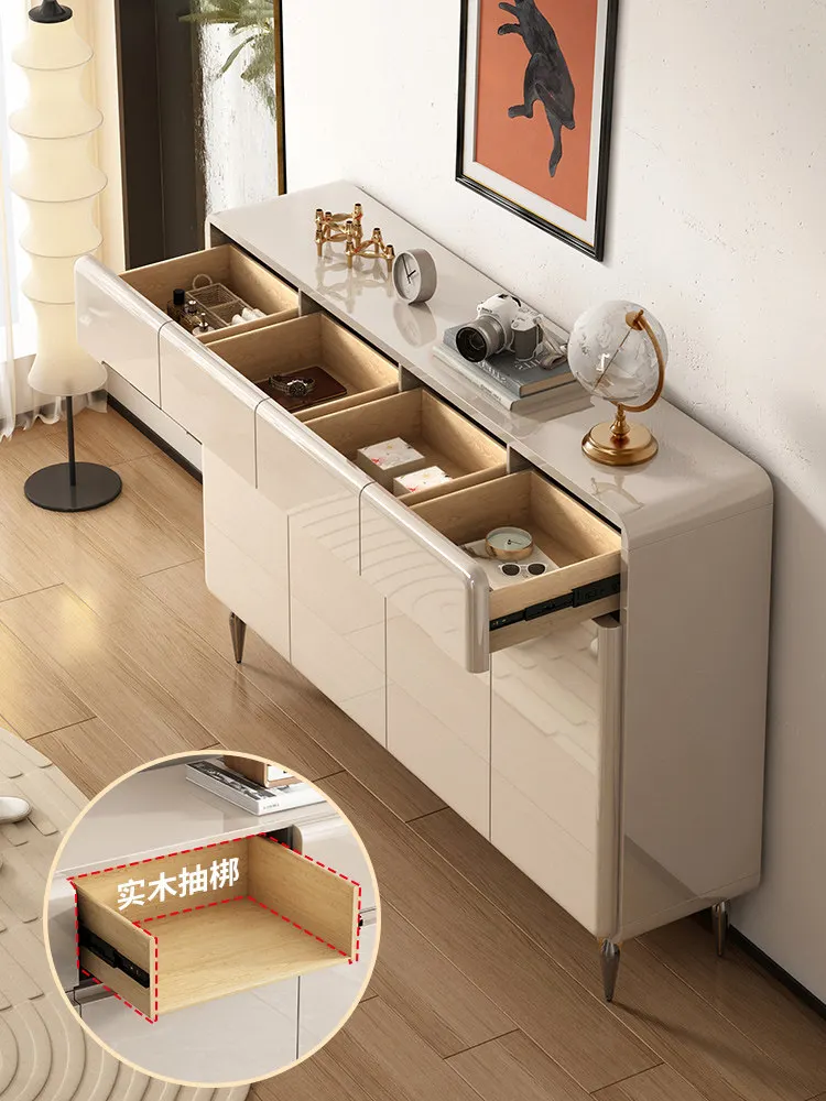 Cream style shoe cabinet household door new 2026 explosion indoor living room entrance cabinet high-end entry door storage