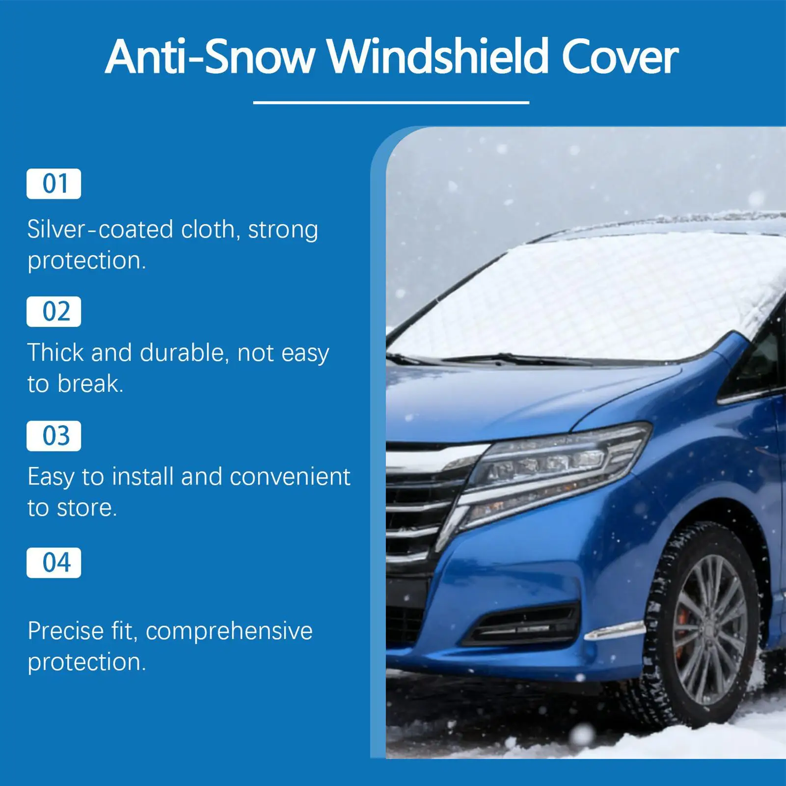 

Windshield Snow Cover Waterproof Windproof Foldable Frost Shielding Windshield Cover For Snow For Winter Frost Rain Sun Exterior