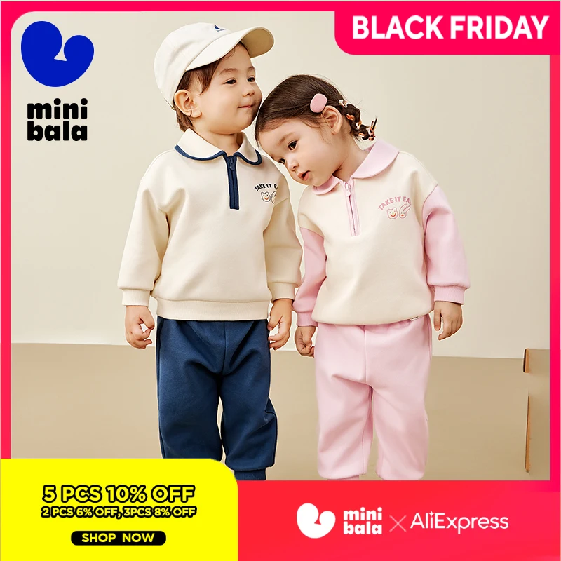 

Mini Bala Long Sleeve Set Unisex Kids Sporty and School Style Casual Wear New Spring and Autumn Version
