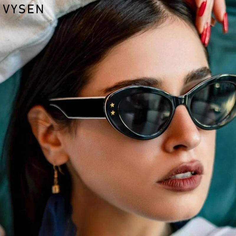 

Fashion Sexy Cat Eye Sunglasses Women 2024 Luxury Brand Trendy Oval Sun Glasses For Ladies Vintage Eyewear UV400 Gafas De Sol