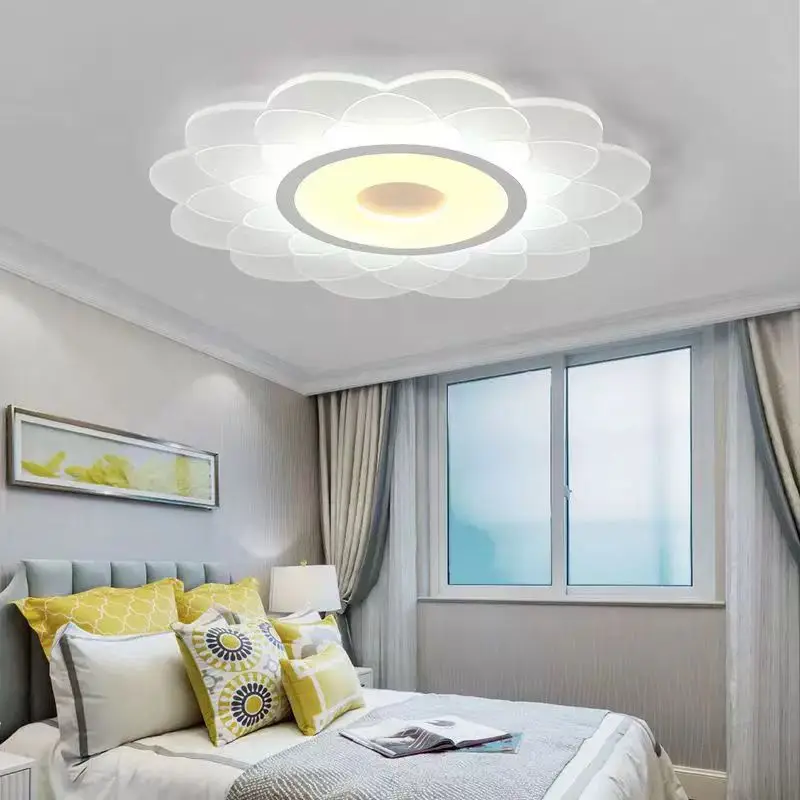 

Simple modern art ceiling lamp creative flower ultra-thin bedroom lamp dining room living room study lamp