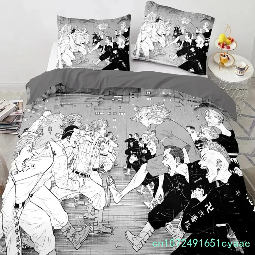3D Printed Anime Tokyo Avengers Manjiro Sano Bedding Set Boys Girls Twin Queen Size Duvet Cover Pillowcase Bed Kids Adult