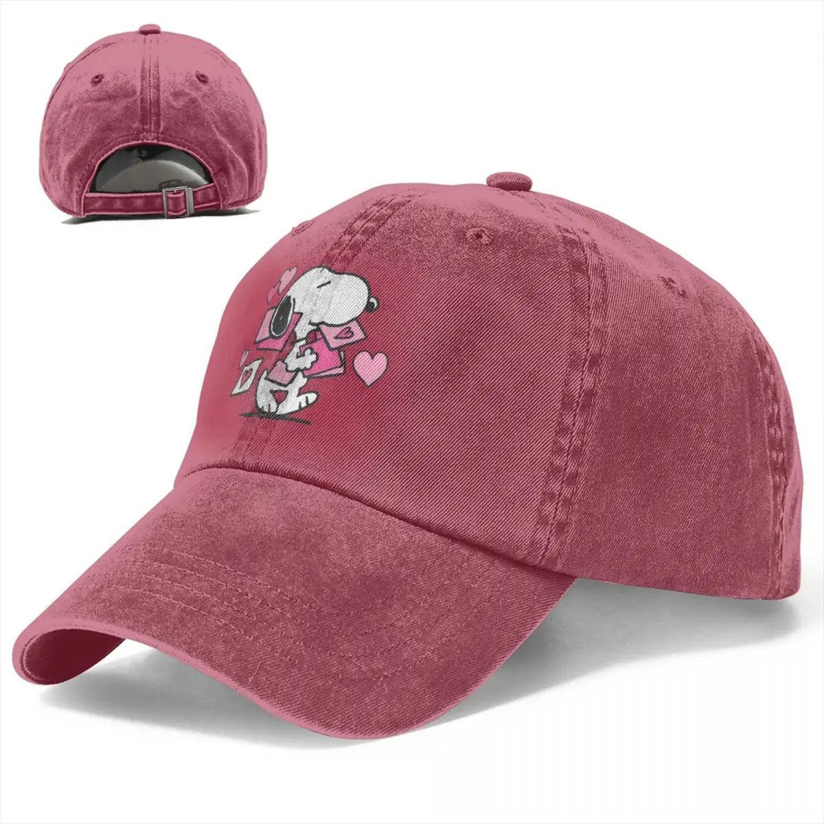 Casual Peanuts Valentines Letter Snoopy Baseball Cap Unisex Style Distressed Washed Headwear Outdoor Workouts Gift Hats Cap