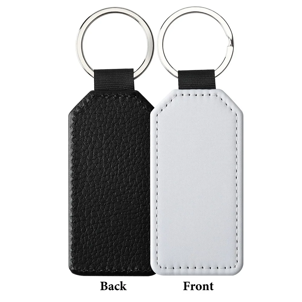 DIY Dye Sublimation Blanks Keychain Creative Rectangle Heat Transfer Keyring Heart Pebbled Grain