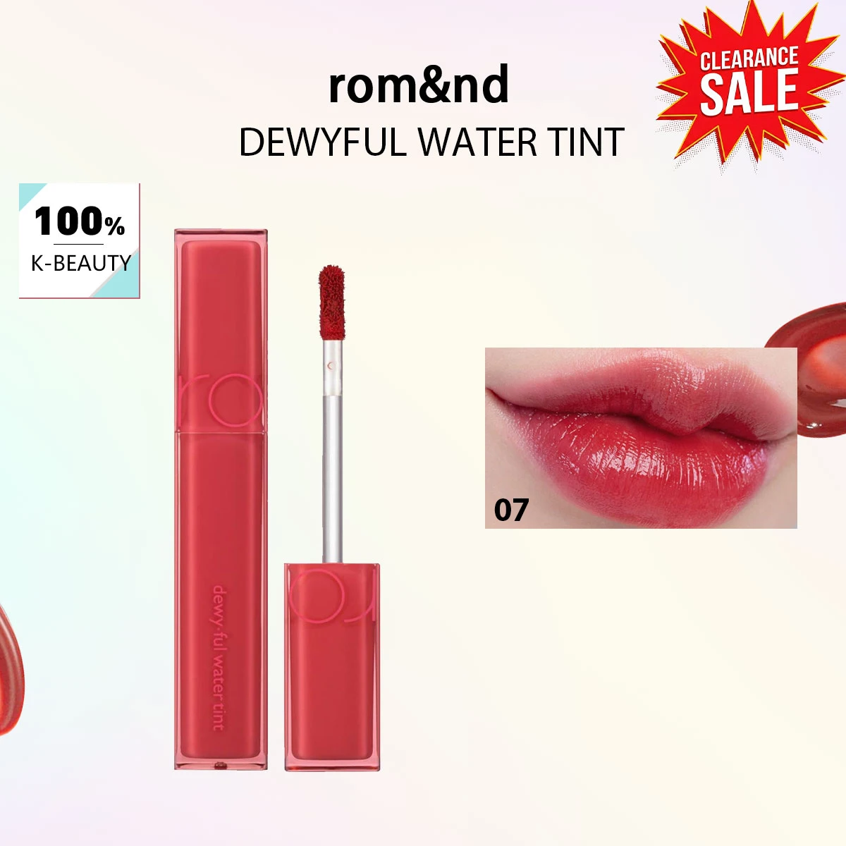 

[ClearanceSale] rom&nd DEWY FUL WATER TINT 07 CHERRY WAY,Lip Gloss,Watery Texture&Non-Sticky Wear,Korean Cosmetic,Korean Makeup