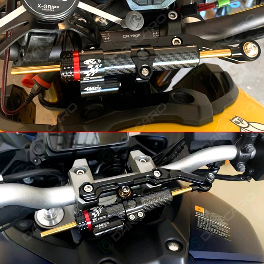 26 35cm Motorcycle Steering Damper Carbon Tank Slapper Riding Stabilizer DMV Speed Wobble Balance Safe Control Electric Scooter